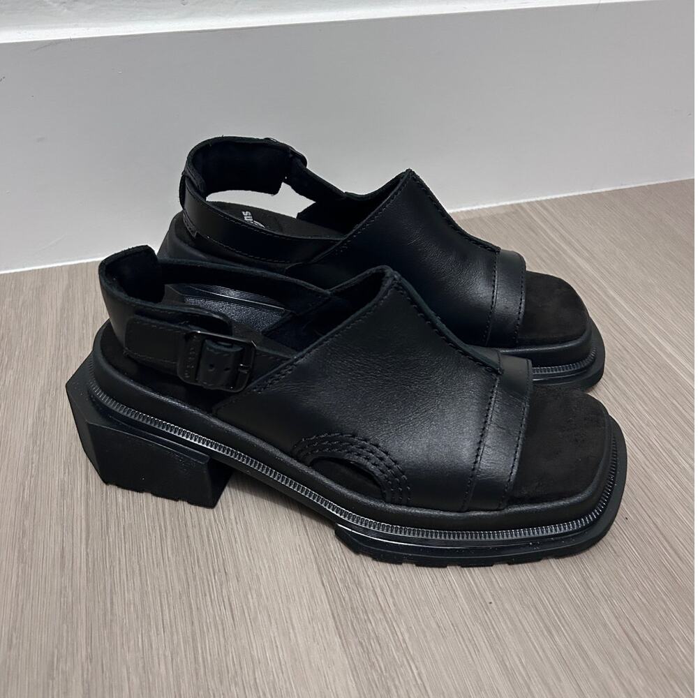 Dr. Martens Maybole Athena Leather Mule Sandal Blk Leather US 5 Chunky Goth Punk